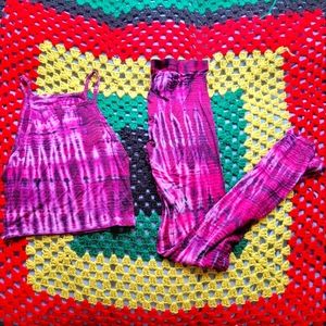 Pink Tie Dye Tank + Legging Set
